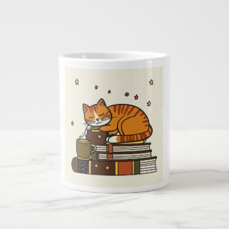 Café Grande Caneca branca Sleeping Cat Coffee para presente de