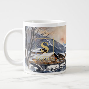 Café Grande Caneca Cena de Neve em Zermatt, Suíça