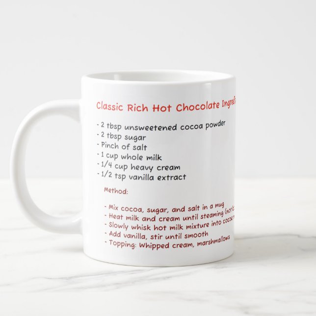 Café Grande Caneca Clássica de Micro-ondas (Receita de Chocola (Esquerda)