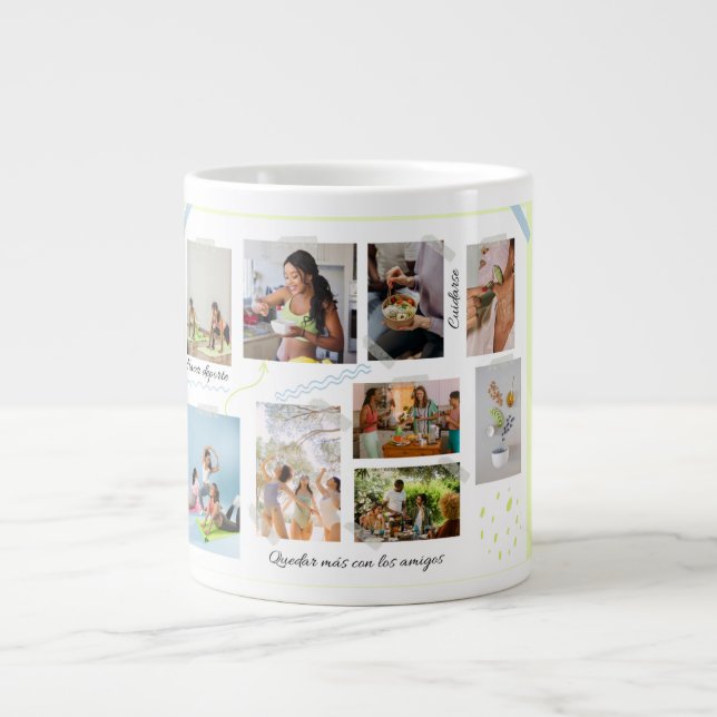 Café Grande Caneca Colagem de Amigos | Caneca de Memória Perso (Frente)