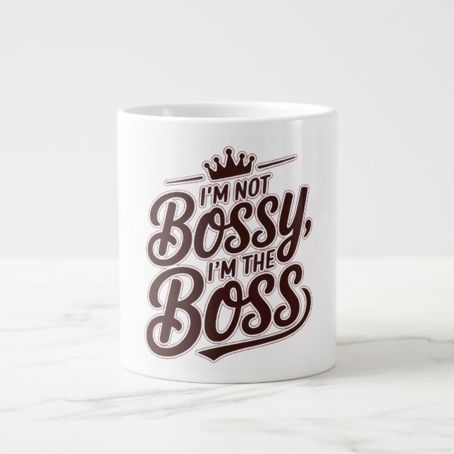 Café Grande Caneca com Citação Divertida de Chefe – “Eu Não So (Frente)