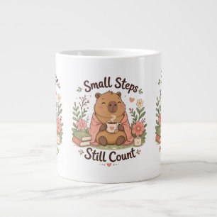 Café Grande Caneca com Citação Positiva de Capivara Fofa