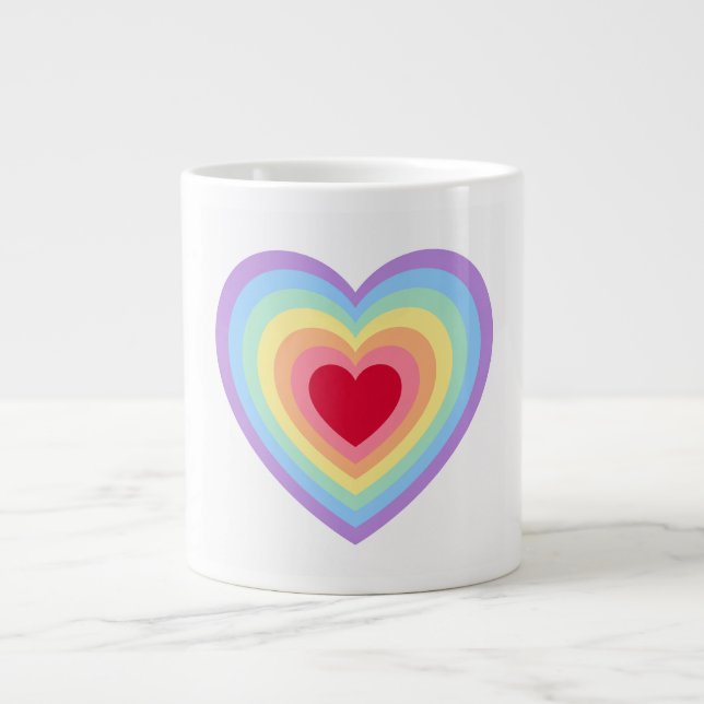 Café Grande Caneca com design vibrante em forma de coração (Frente)
