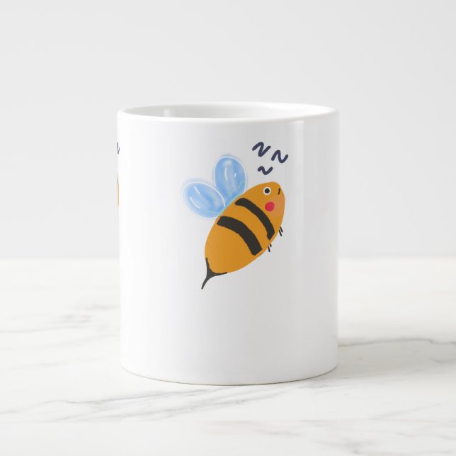 Café Grande caneca com impressão de abelha (Frente)