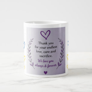 Café Grande Caneca com Padrão de Coração para o Dia das Mães