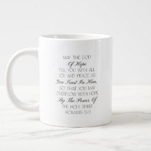 Café Grande Caneca com versículo bíblico de esperança Romanos 