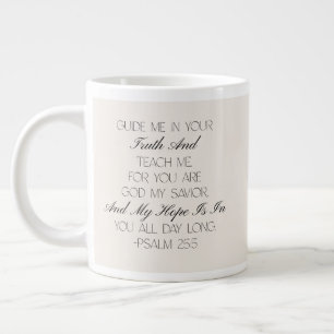 Café Grande Caneca com Versículo Bíblico de Esperança Salmo 25