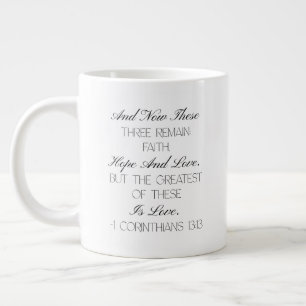 Café Grande Caneca com versículo de esperança 1 Coríntios 13:1
