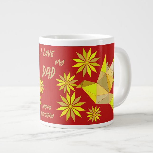 CAFÉ GRANDE CANECA CRIATIVA DE PÁSSARO PARA PRESENTEAR O PAI (Frente Esquerda)