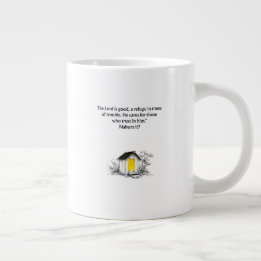 Café Grande Caneca cristã com versículo bíblico de Naum 1:7