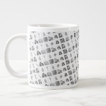 Caneca da Coleção de Animais a Lápis