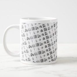 Café Grande Caneca da Coleção de Animais a Lápis