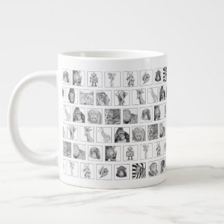 Café Grande Caneca da Coleção de Animais a Lápis - Horizontal