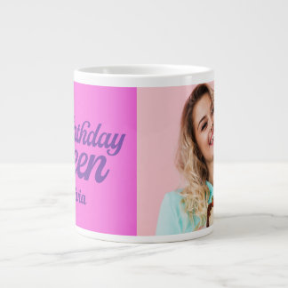 Café Grande Caneca da Rainha de Aniversário Elegante