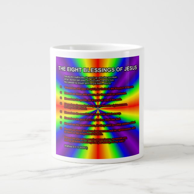 Café Grande Caneca Das Oito Bênçãos De Jesus (Frente)