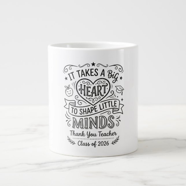 Café Grande Caneca de Agradecimento aos Professores Turma de 2 (Frente)