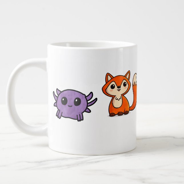 Café Grande caneca de animal fofo (Esquerda)
