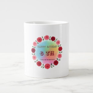 Café Grande Caneca de Aniversário Floral Arco-Íris   Louças Co