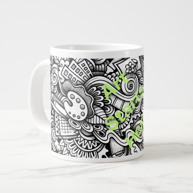 Café Grande Caneca de Arte (Frente Esquerda)