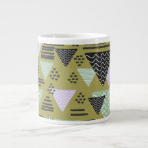 Caneca de Arte Geométrica de Triângulos em Estilo