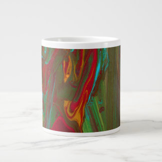 Café Grande Caneca De Bebida Abstrata Vermelha E Verde Negrito