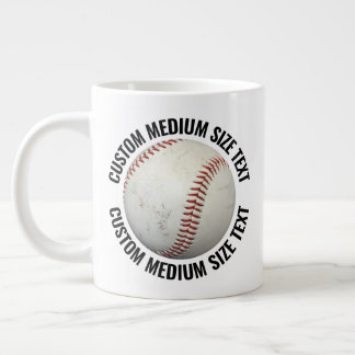 Café Grande Caneca de Beisebol Gigante com Texto Personalizado
