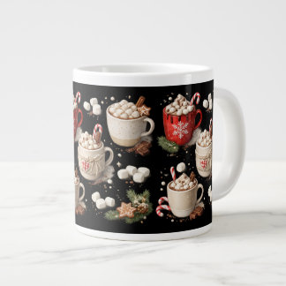 Café Grande Caneca de Cacau Quente do Natal Preto