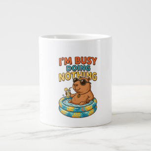 Café Grande Caneca de Capivara Engraçada Fazendo Nada