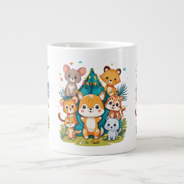 Café Grande Caneca de Cerâmica Mate Confortável (Frente)