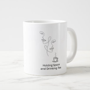 Café Grande Caneca de Chá Terapia Jumbo Fine Line Art