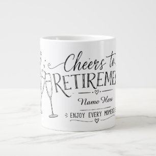 Café Grande Caneca de Champanhe Personalizada para Aposentador