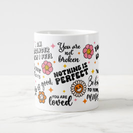 Café Grande Caneca de Citações Positivas de Saúde Mental