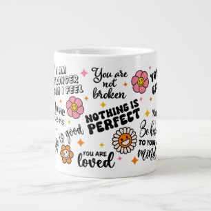 Café Grande Caneca de Citações Positivas de Saúde Mental