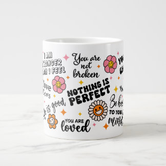 Café Grande Caneca de Citações Positivas de Saúde Mental
