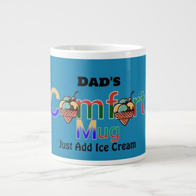 Café Grande Caneca de Conforto do Papai com Cor Personalizada  (Frente)