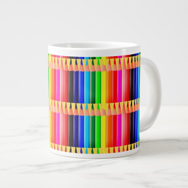 Café Grande caneca de cores (Frente Esquerda)