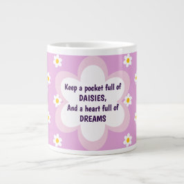 Café Grande Caneca de corrente de margarida rosa 600 ml