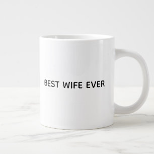 Café Grande Caneca de Design de Tipografia – Melhor Esposa de