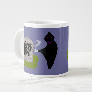 Café Grande Caneca de Dia das Bruxas Morte no Cemitério