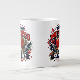 Café Grande Caneca de Dia de Jogo da Equipe Marrocos 2026 Fã d