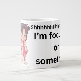 Café Grande Caneca de Estudo em Estilo Anime 'Shhhhhh.... Esto