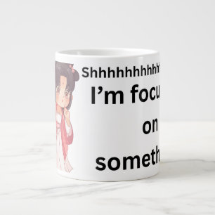 Café Grande Caneca de Estudo em Estilo Anime 'Shhhhhh.... Esto