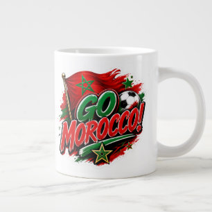 Café Grande Caneca de Fã de Futebol Marrocos Eu vou MARROCOS