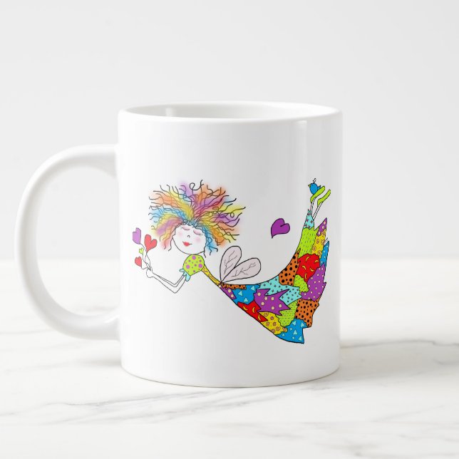 Café Grande Caneca de Fada de Cerâmica JUMBO (Esquerda)