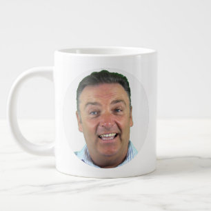 Café Grande Caneca de Foto Gigante Jumbo 20oz, Moldura Redonda