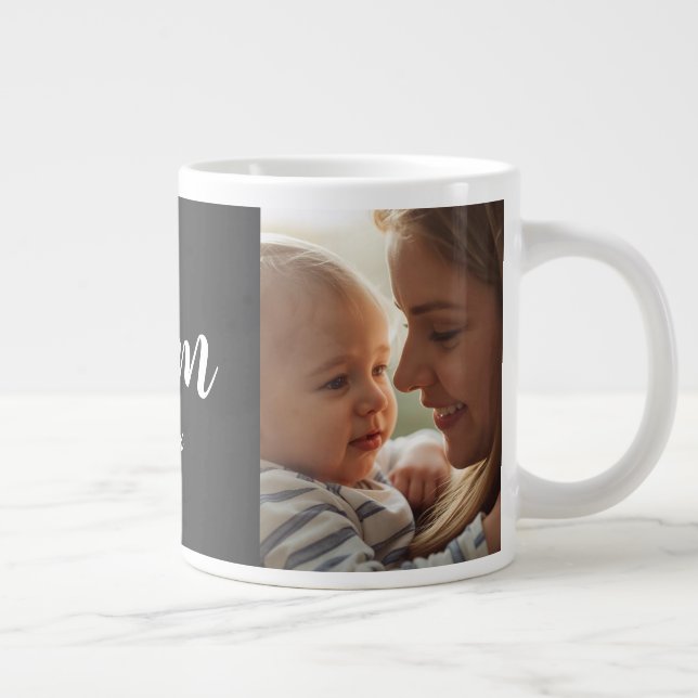 Café Grande Caneca de Foto Preta Tema 'Mãe Estabelecida' (Direita)