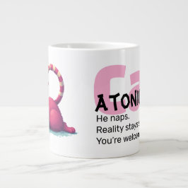 Café Grande Caneca de Gato Engraçado 600ml – CatAtonic: Eu Dur
