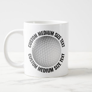 Café Grande Caneca de Golfe Gigante com Texto Personalizado de