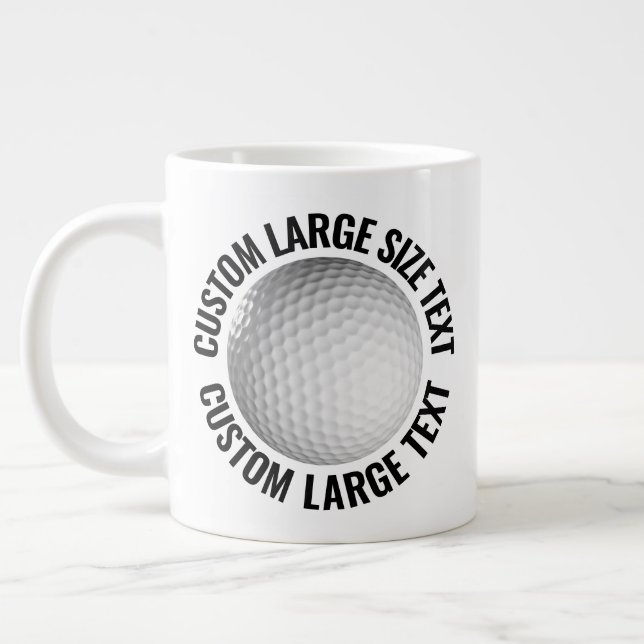 Café Grande Caneca de Golfe Gigante Personalizada com Texto Gr (Esquerda)