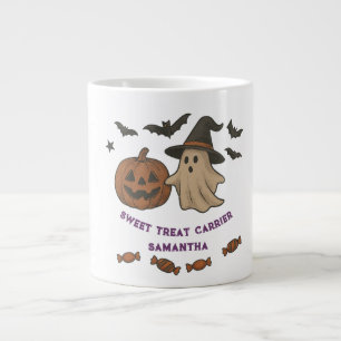 Café Grande Caneca de Halloween Cuta Spooky - Boos, Morcegos e
